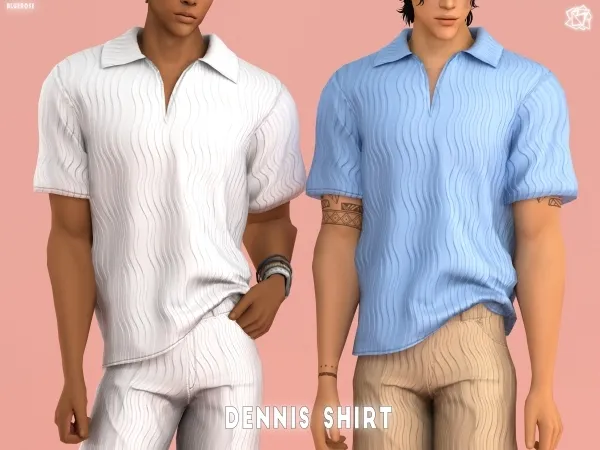 Alpha Dennis Shirt bluerosesims by bluerose-sims - The Sims 4 Custom Content