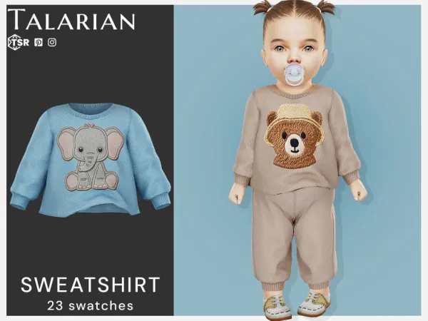 Alpha Emma Sweatshirt (Infant) by talarian - The Sims 4 Custom Content