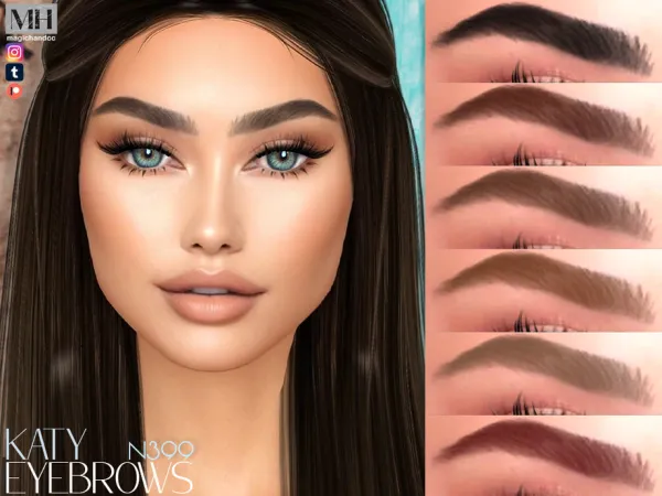 Alpha Katy Eyebrows N399 by magichandcc - The Sims 4 Custom Content