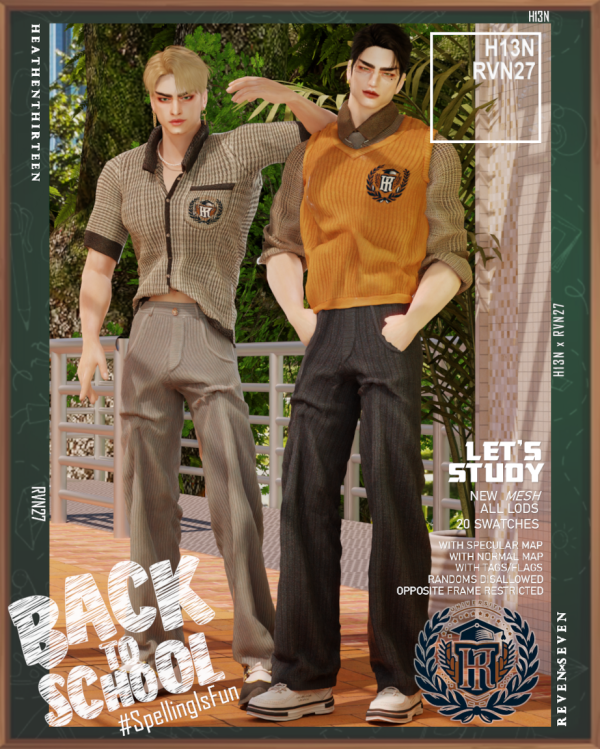 Alpha Prefect Loose Pants Summer Uniform by simsfinds - The Sims 4 Custom Content