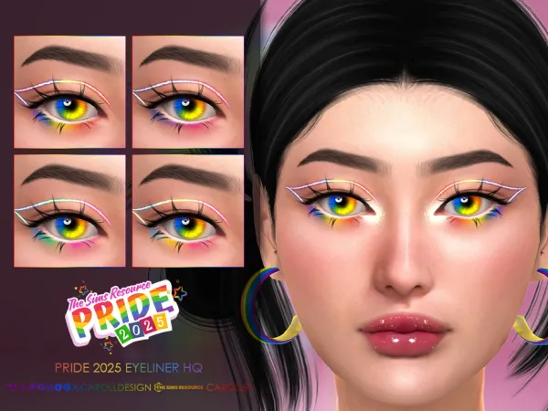 Mix Pride 2025 Eyeliner HQ by Caroll912 - The Sims 4 Custom Content