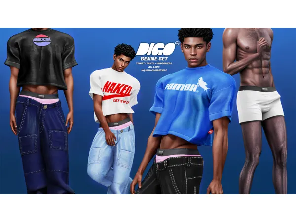 Alpha BENNE SET by diggoverse - The Sims 4 Custom Content