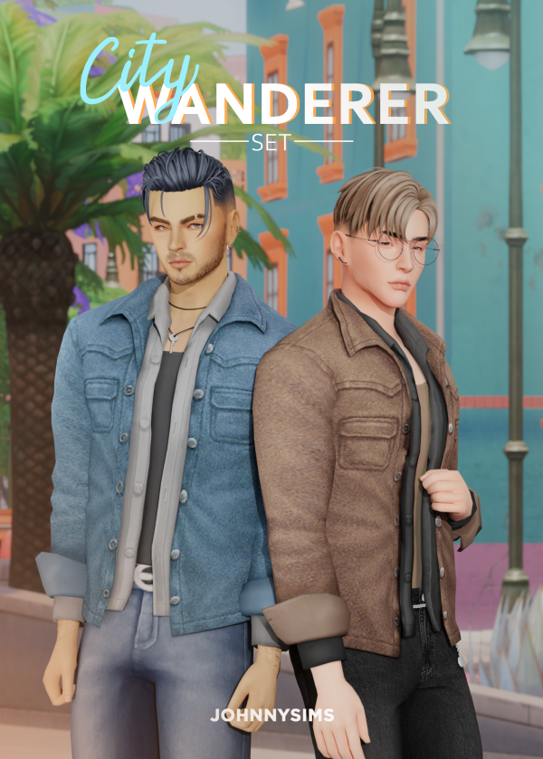 Maxis Match City Wanderer Set by simsfinds - The Sims 4 Custom Content