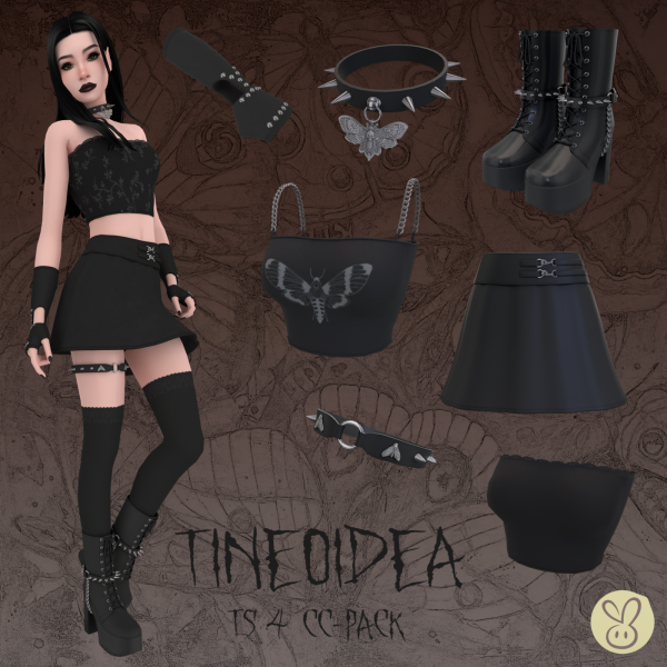 Alpha Punk rock leather jacket with studs by simsfinds - The Sims 4 Custom Content