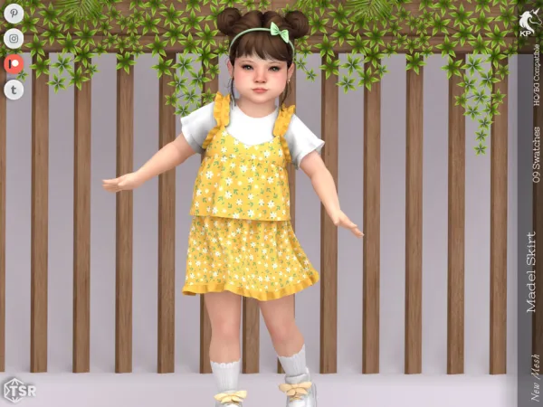 Maxis Match Madel Skirt Toddler by thesimsresource - The Sims 4 Custom Content