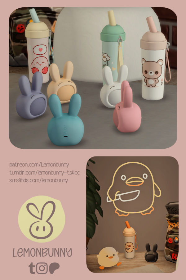 Alpha Set Rikku Lighting Radio Decor byLemonbunny by simsfinds - The Sims 4 Custom Content