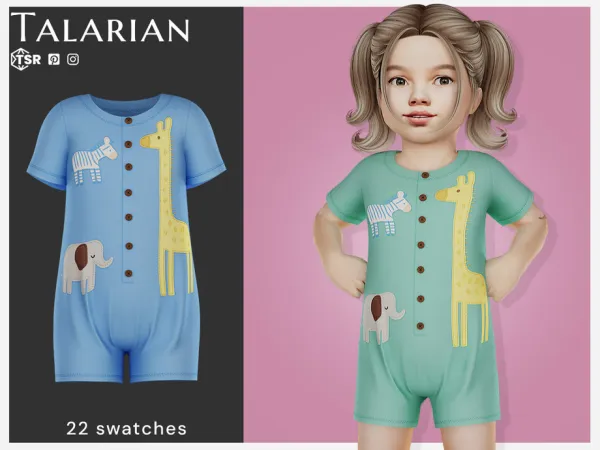 Maxis Match Amelia Romper (toddler) by talarian - The Sims 4 Custom Content