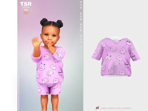 Mix InfantF CHIRP CHIRP PJ 605 (T SHIRT) BD1542 by busratr - The Sims 4 Custom Content