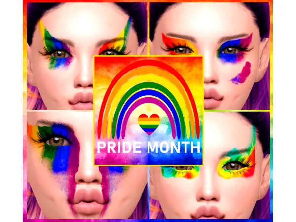 Alpha Pride Month EyeShadow by JenniAnneJane - The Sims 4 Custom Content