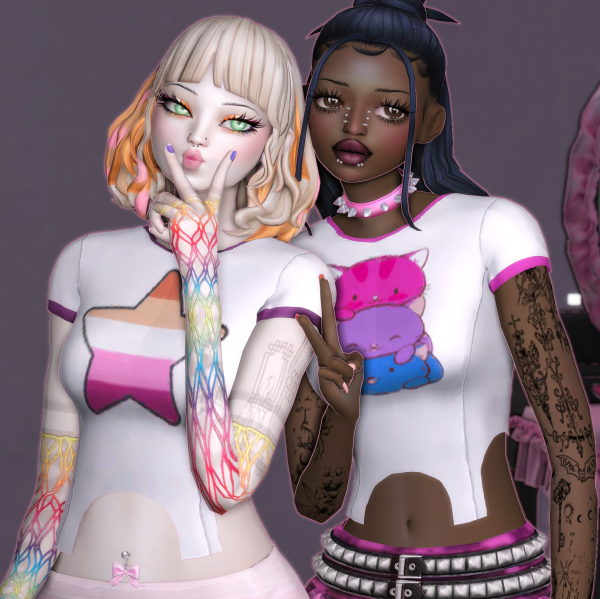 Maxis Match Pride corset Tee by atomiclight - The Sims 4 Custom Content