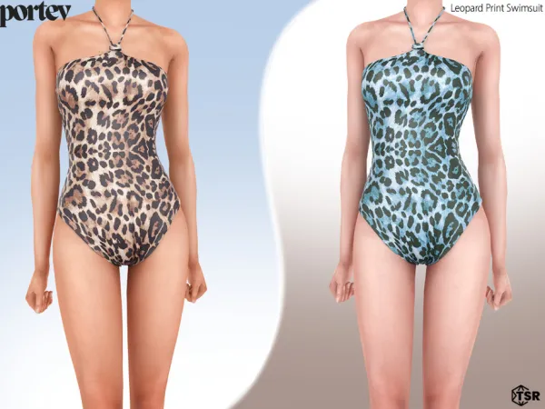 Alpha Leopard Print Swimsuit by portev - The Sims 4 Custom Content