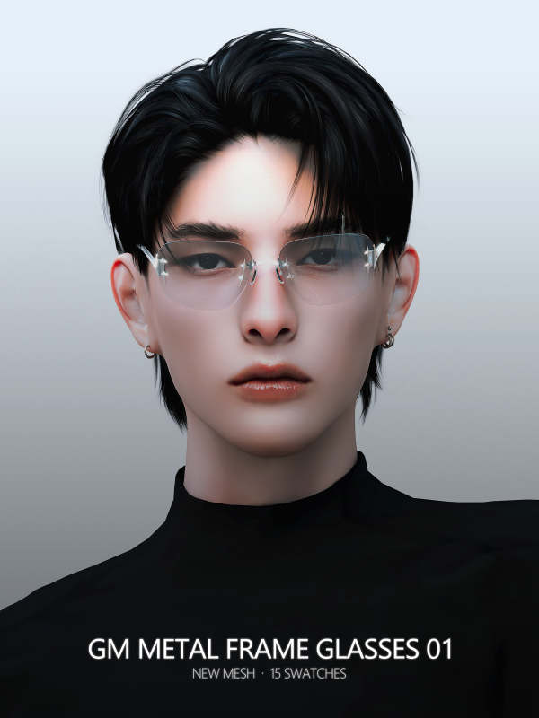 Alpha [RONA] GM Metal Frame Glasses 01 by simsfinds - The Sims 4 Custom Content