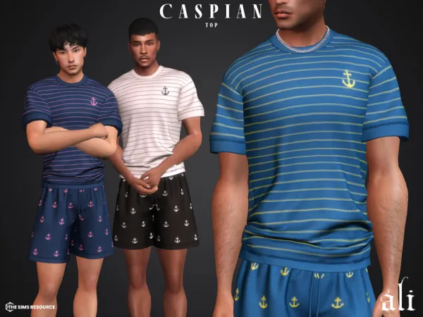 Mix CASPIAN top by thesimsresource - The Sims 4 Custom Content