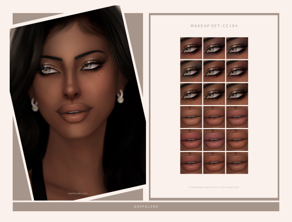 Alpha GPME GOLD MAKEUP SET CC104 by simsfinds - The Sims 4 Custom Content