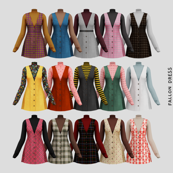 Mix Fallon Dress by simsfinds - The Sims 4 Custom Content