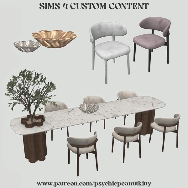 Mix Dining Room by psychicpeanutkitty - The Sims 4 Custom Content