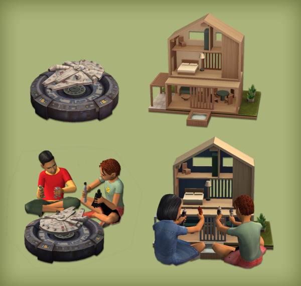 jacky93sims Millennium Falcon Toy Tiny Tyrants Dollhouse and Bratz Dolls by simsfinds - The Sims 2 Custom Content