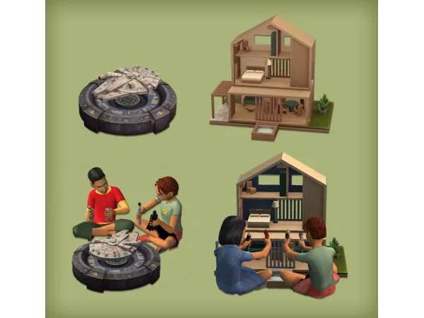 jacky93sims Millennium Falcon Toy Tiny Tyrants Dollhouse and Bratz Dolls - The Sims 2 Custom Content