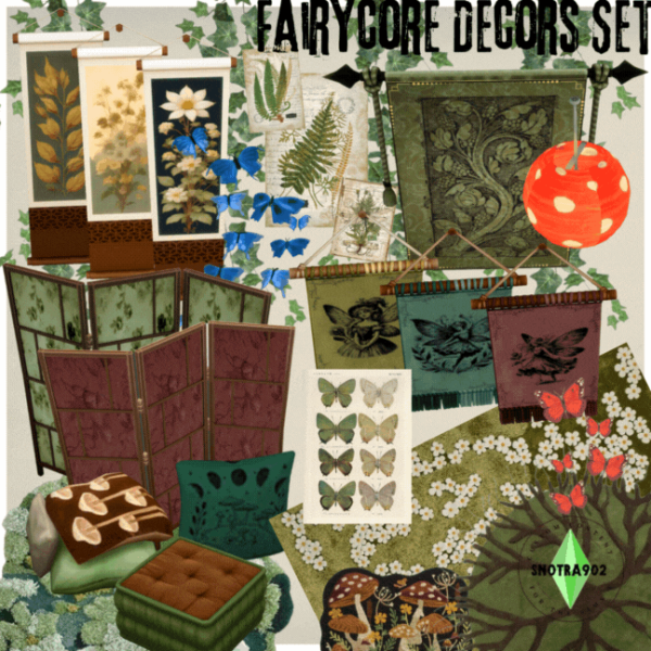 Alpha Fairycore Decors Set by simsfinds - The Sims 4 Custom Content