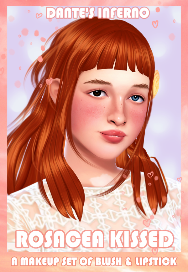 Maxis Match Rosacea kissed makeup set by simsfinds - The Sims 4 Custom Content