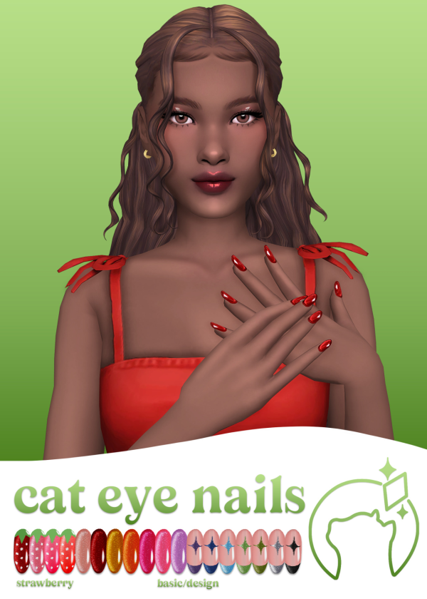 Maxis Match cat eye nails by simsfinds - The Sims 4 Custom Content