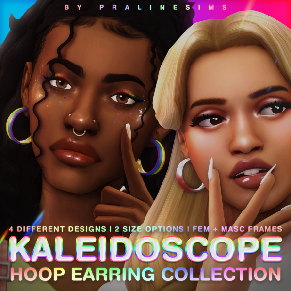 Maxis Match KALEIDOSCOPE Hoop Earring Collection by simsfinds - The Sims 4 Custom Content