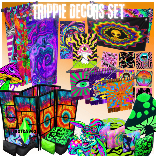 Alpha Trippie Decors Set by simsfinds - The Sims 4 Custom Content
