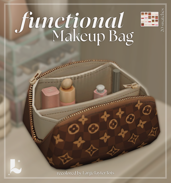 Maxis Match Functional Makeup Bag Recolored by simsfinds - The Sims 4 Custom Content