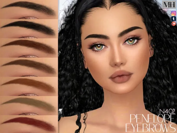 Alpha Penelope Eyebrows N402 by magichandcc - The Sims 4 Custom Content