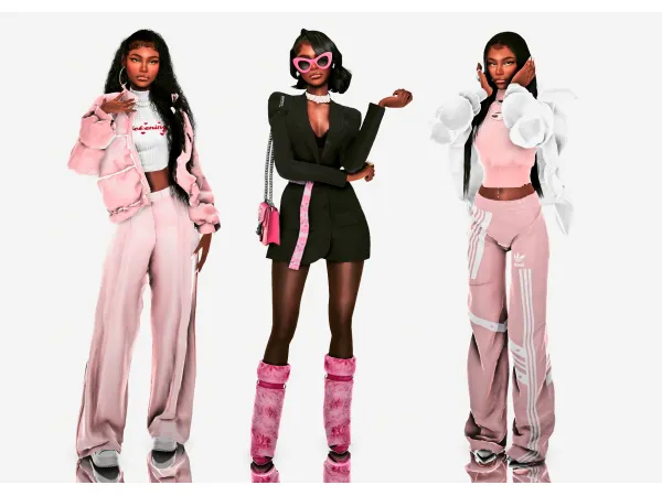 Alpha Autumn looks with a pink accent by simsfinds - The Sims 4 Custom Content