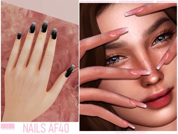 Alpha Nails AF40 - The Sims 4 Custom Content