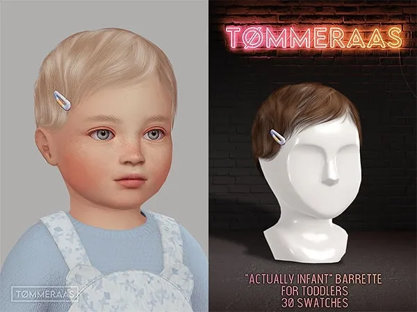 Alpha TØMMERAAS Actually Infant Barrette for Toddlers (#120) by tommeraas - The Sims 4 custom content