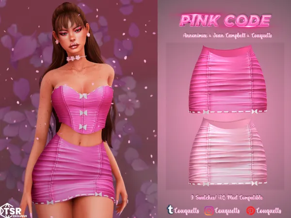 Alpha PINK CODE by simsfinds - The Sims 4 Custom Content