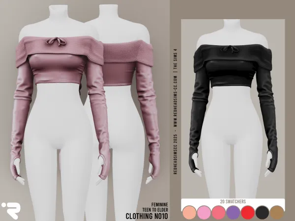 Alpha AF CLOTHING N010 by redheadsims - The Sims 4 Custom Content