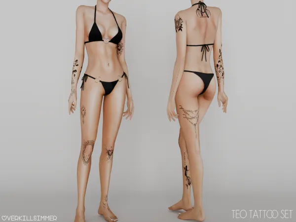 Mix Teo tattoo set - The Sims 4 Custom Content