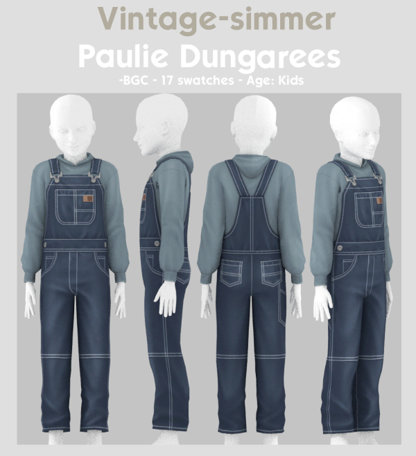 Maxis Match Maxis Match dungarees for Kids simmer by simsfinds - The Sims 4 Custom Content