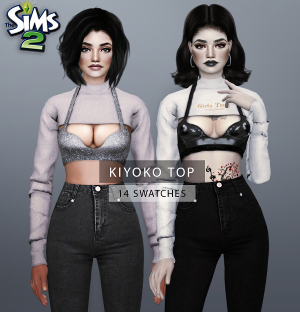 Kiyoko Top Mona Top neillan by simsfinds - The Sims 2 Custom Content