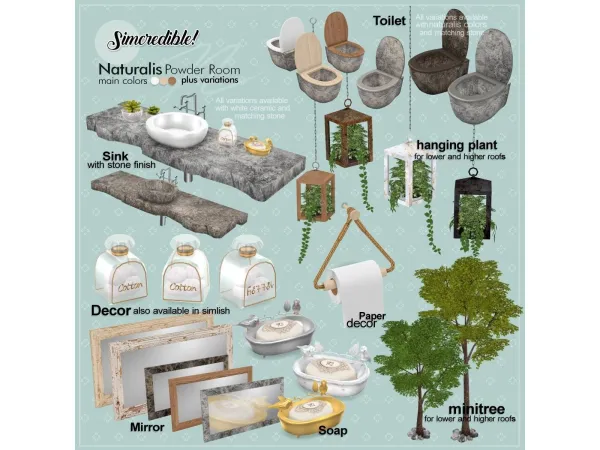 Alpha Naturalis Powder room - The Sims 4 Custom Content