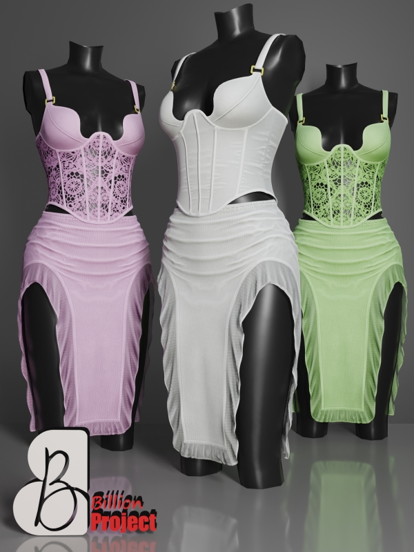 Alpha BillionProject Hesties Mini dress by billion_project666 - The Sims 4 custom content