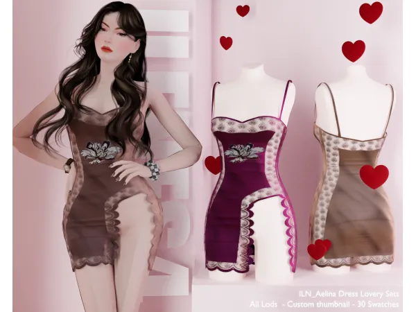 Alpha ILN Aelina Dress - The Sims 4 Custom Content
