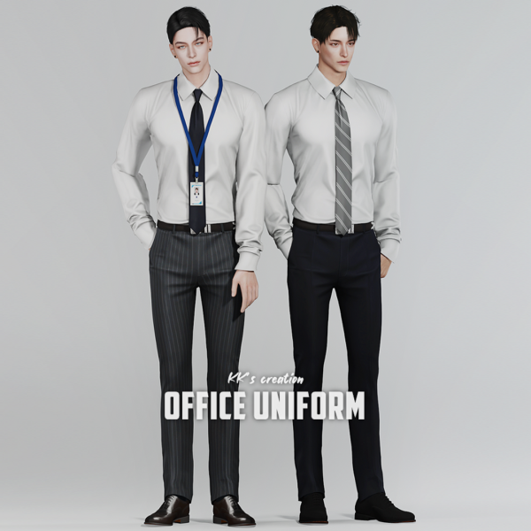 Alpha [KK] Office uniform by simsfinds - The Sims 4 Custom Content