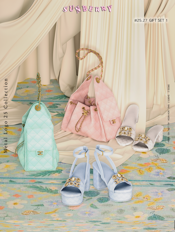 Alpha [SUNBERRY]2527 GIFT SET 25 Collection dress shoes bag by simsfinds - The Sims 4 Custom Content