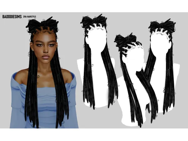 Alpha ZIVA HAIRSTYLE by BadddieSims - The Sims 4 Custom Content