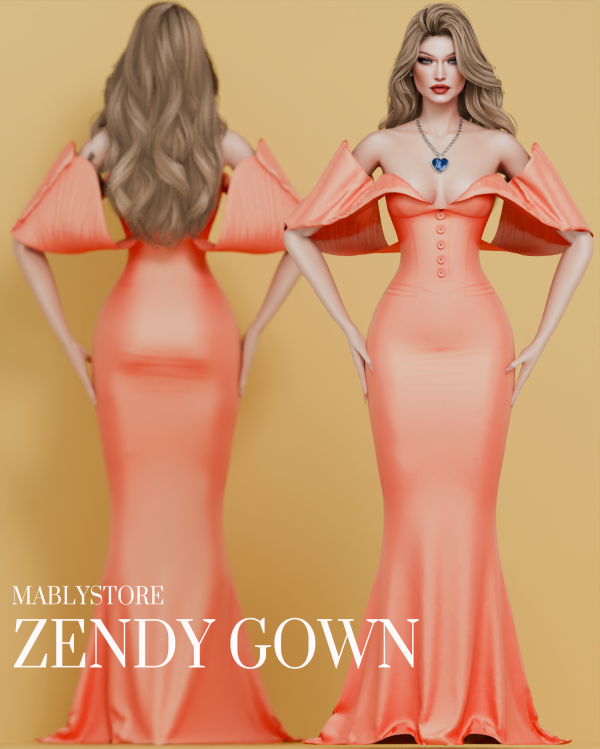 Alpha ZENDY GOWN AND N S2 by simsfinds - The Sims 4 Custom Content