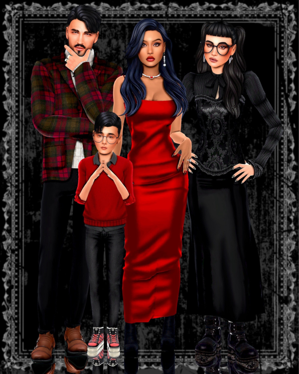 Mix Goth Family Makeover by simsfinds - The Sims 4 Custom Content