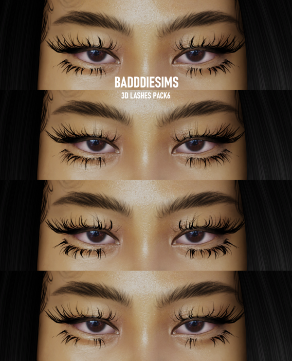 Alpha 3D LASHES PACK6 by simsfinds - The Sims 4 Custom Content