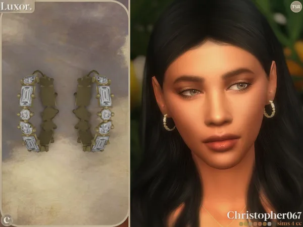 Mix Luxor Earrings Christopher067 - The Sims 4 Custom Content