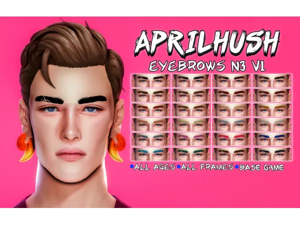 Alpha eyebrows N3 (4 versions) by [aprilhush] - The Sims 4 Custom Content