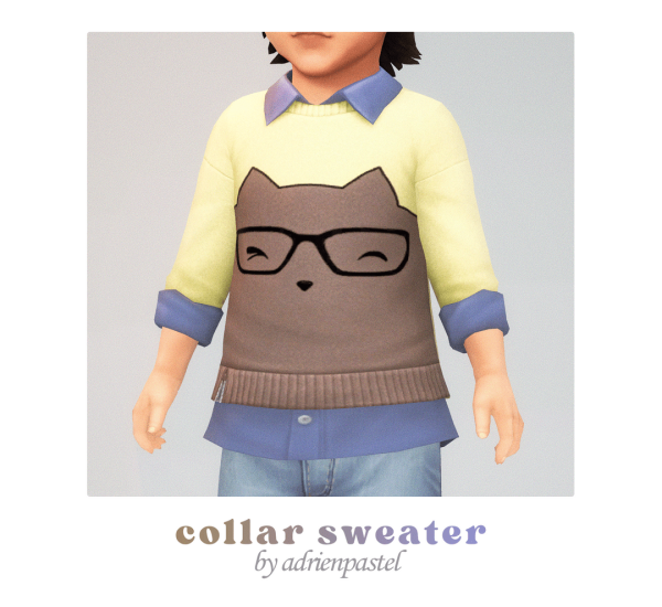 Maxis Match Collar Sweater (Toddlers) by simsfinds - The Sims 4 Custom Content