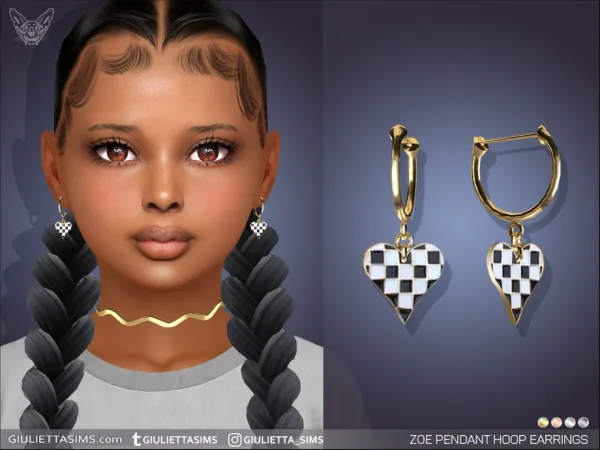 Zoe Pendant Hoop Earrings Kids